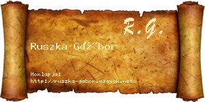 Ruszka Gábor névjegykártya