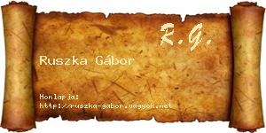 Ruszka Gábor névjegykártya